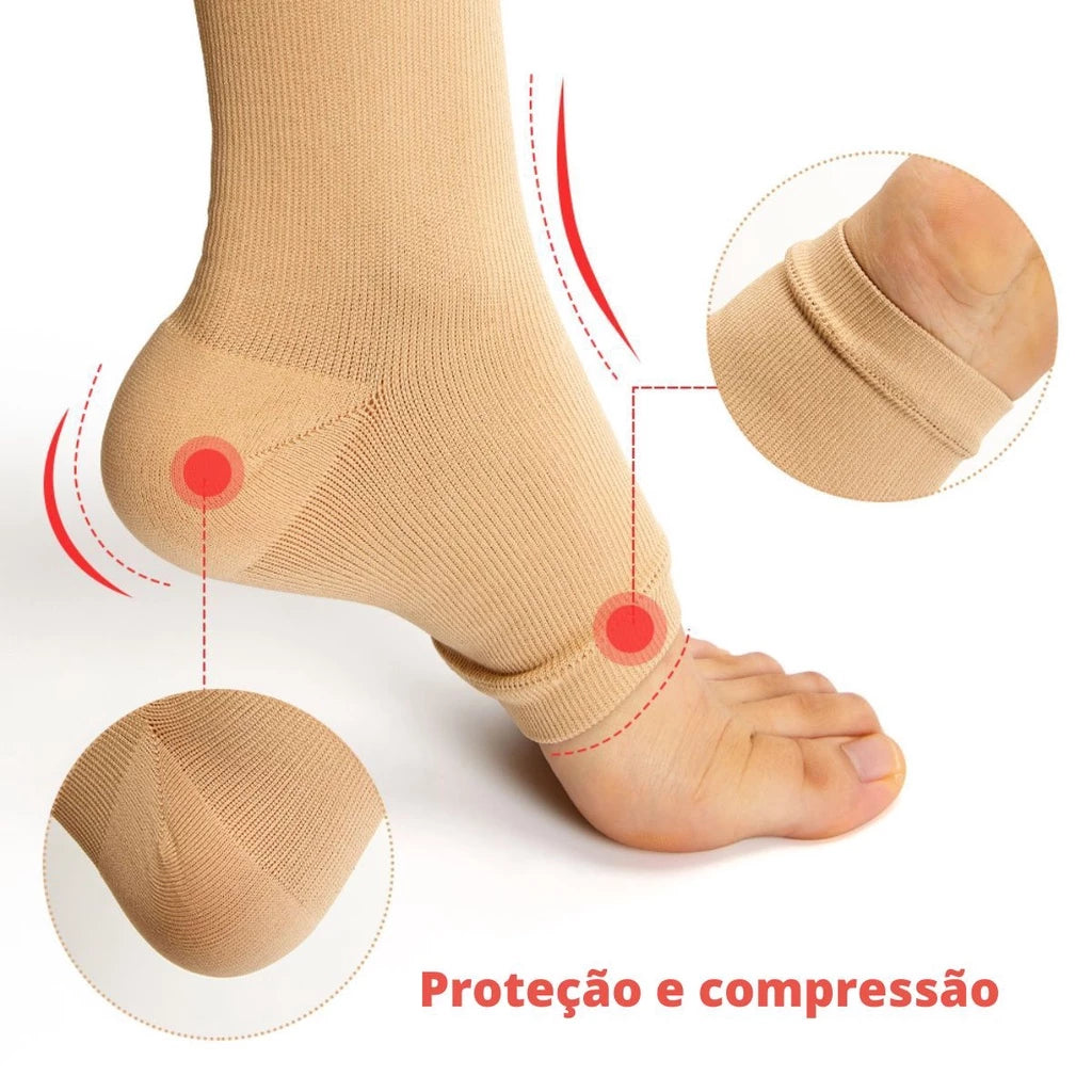 Meia de Compressão Alivitta - Alívio para Pernas Cansadas, Inchaço e Varizes